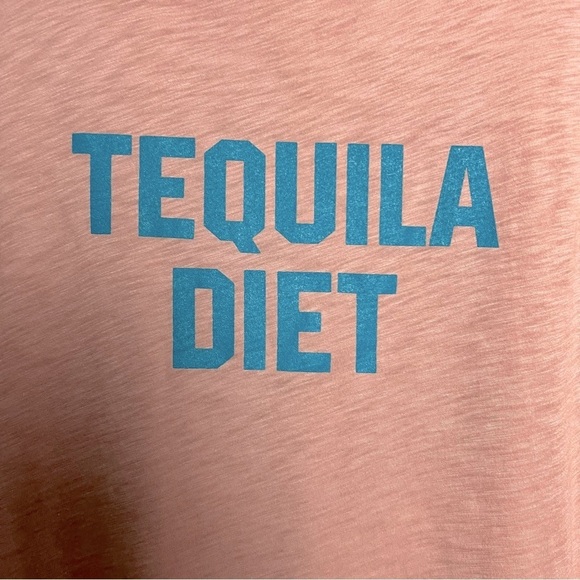 Refined Canvas Tequila Diet Peachy Pink Relaxed Fit Short Sleeve Slub Knit Tee - Picture 4 of 9